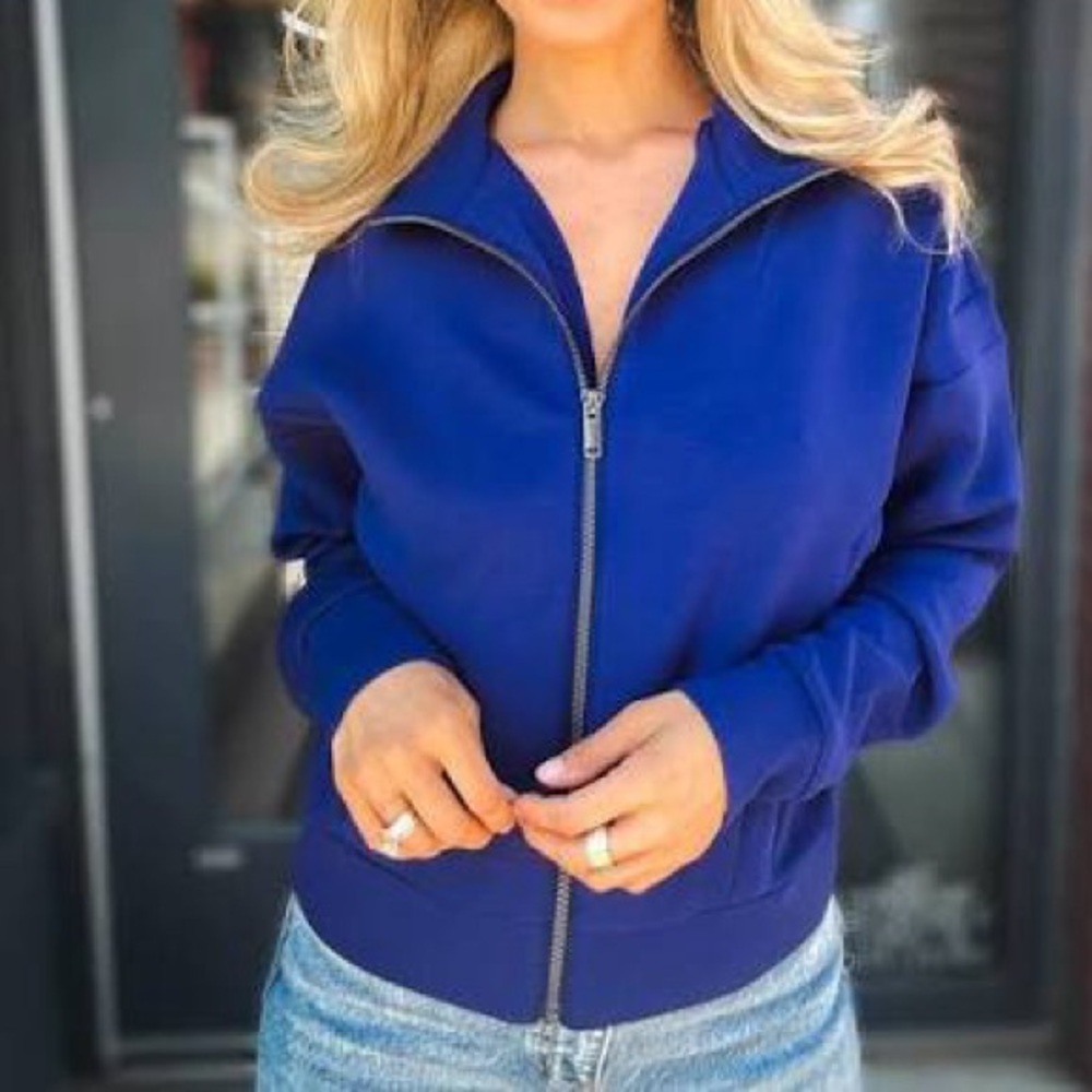 Spanx Air Essentials Full Zip Jacket In Midnight … - image 1